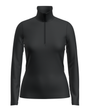 Icebreaker Women 200 Oasis Long Sleeve Half Zip - Black - Alpingaraget