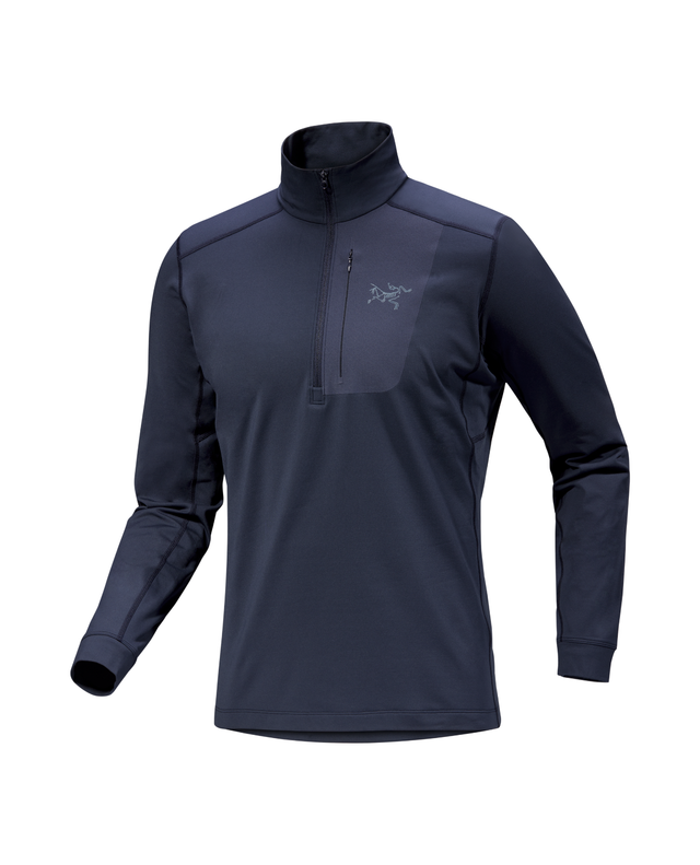 Arc'teryx Men Rho LT Zip Neck - Black Sapphire - Alpingaraget