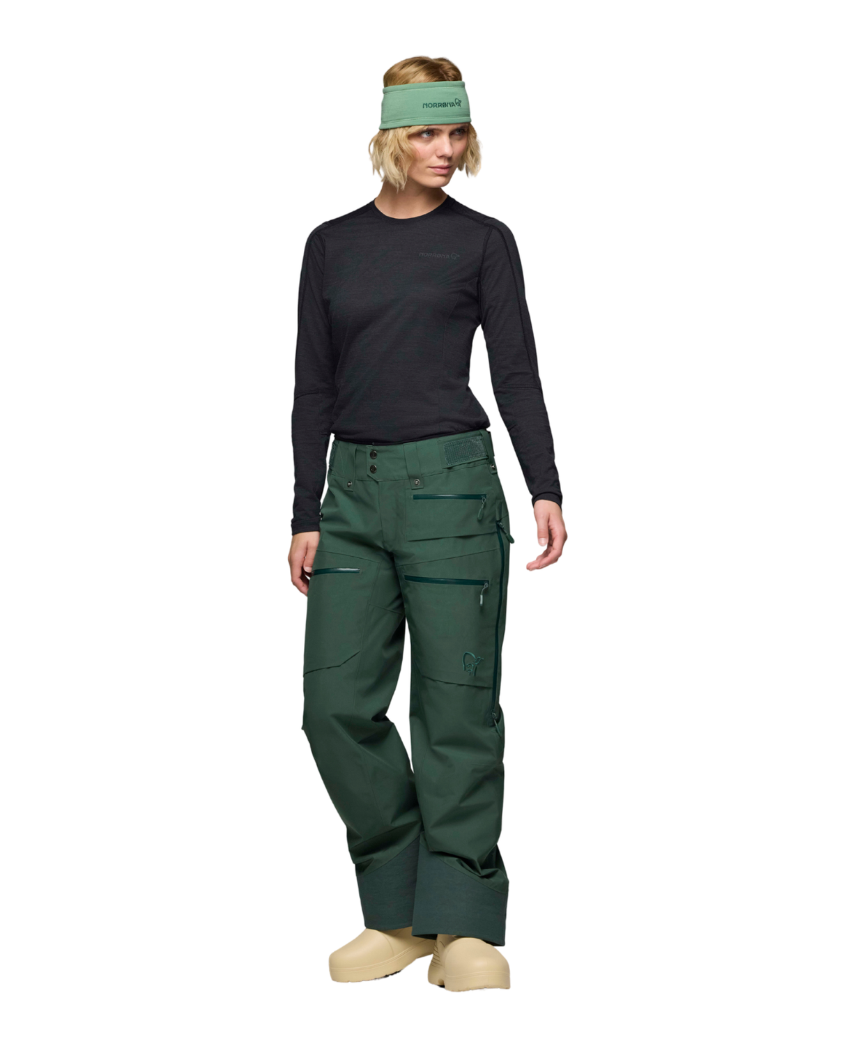 Norröna Women lofoten Gore-Tex Insulated Pants - Jungle Green - Alpingaraget