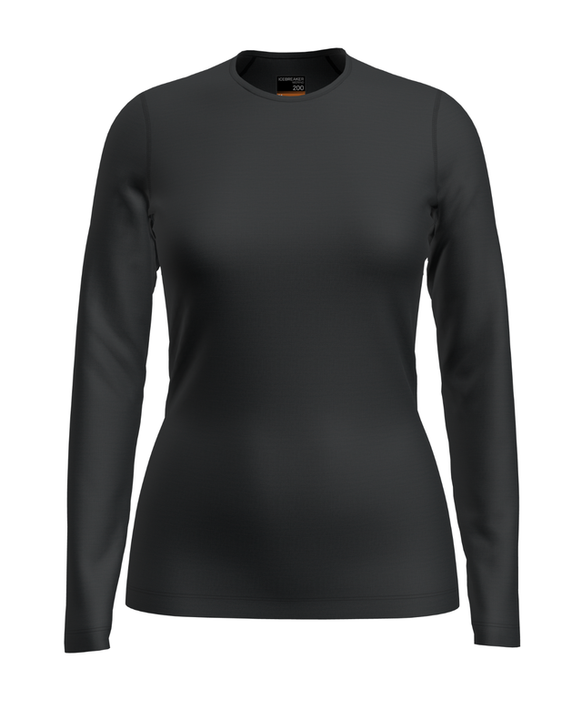 Icebreaker Women 200 Oasis Long Sleeve Crewe - Black - Alpingaraget