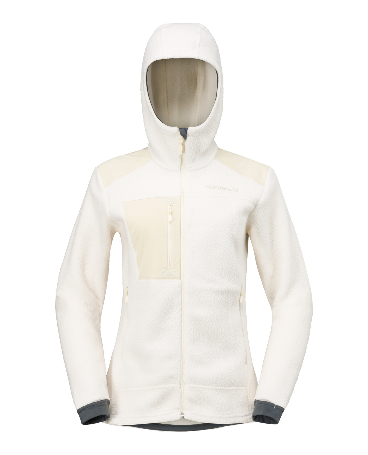 Norröna Women trollveggen warm3 Zip Hood - Whisper White - Alpingaraget