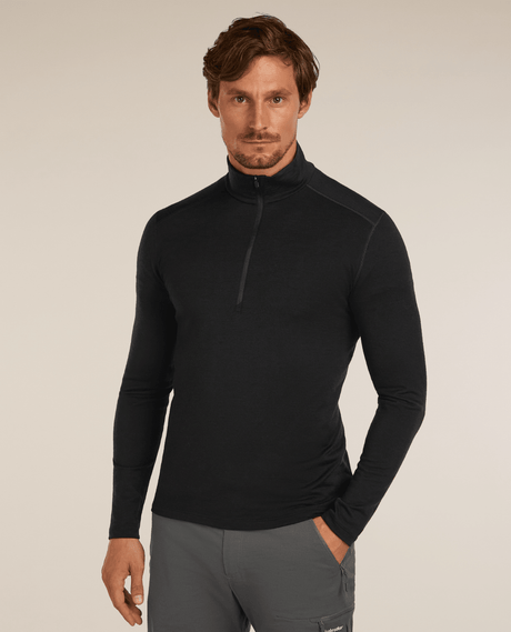 Icebreaker Men 200 Oasis Long Sleeve Half Zip - Black - Underställ - Alpingaraget