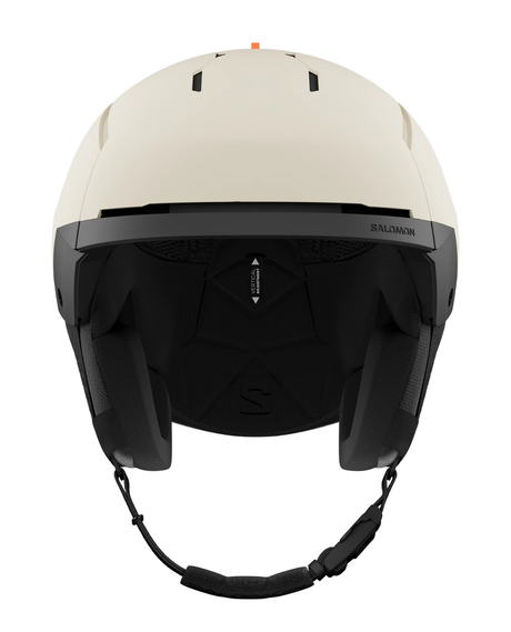Baksidan av Salomon Arcane Prime Mips skidhjälm i färgen Rainy Day, som visar det justerbara BOA® Fit System för en exakt passform. Finns i storlekarna S (53-56 cm), M (56-59 cm) och L (59-62 cm). - Alpingaraget