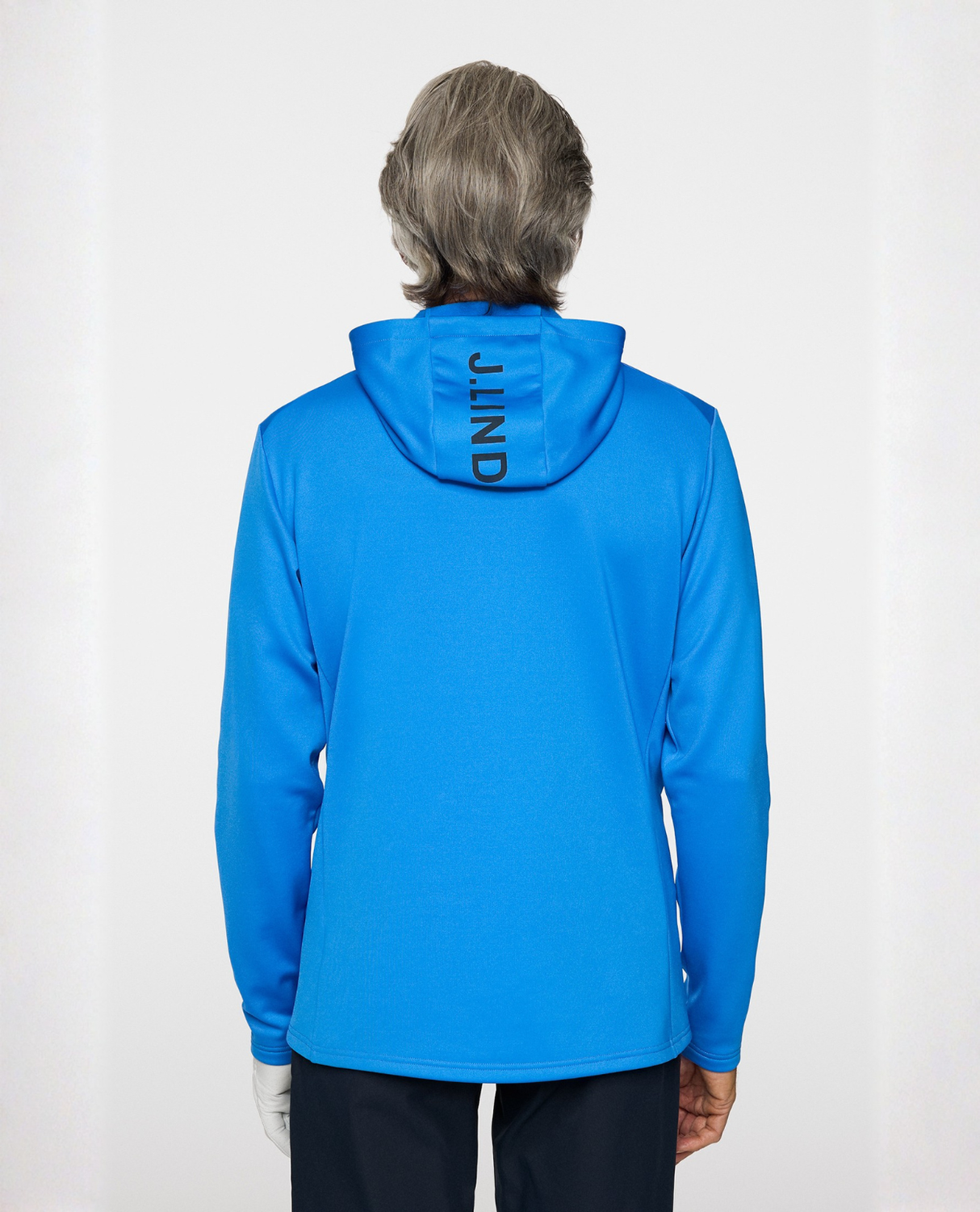 J.Lindeberg Men Aerial Full Zip Hood - Sonic Blue - Alpingaraget