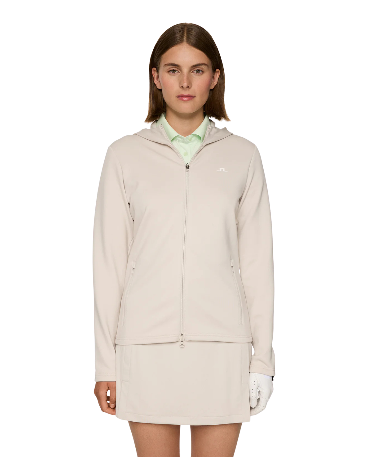 J.Lindeberg Women Aerialle Zip Hood - Moonbeam - Alpingaraget