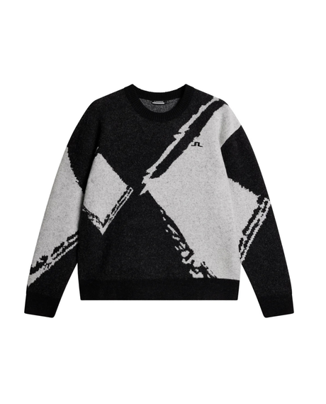 J.Lindeberg Men Jaxton Knitted Sweater - Black - Alpingaraget