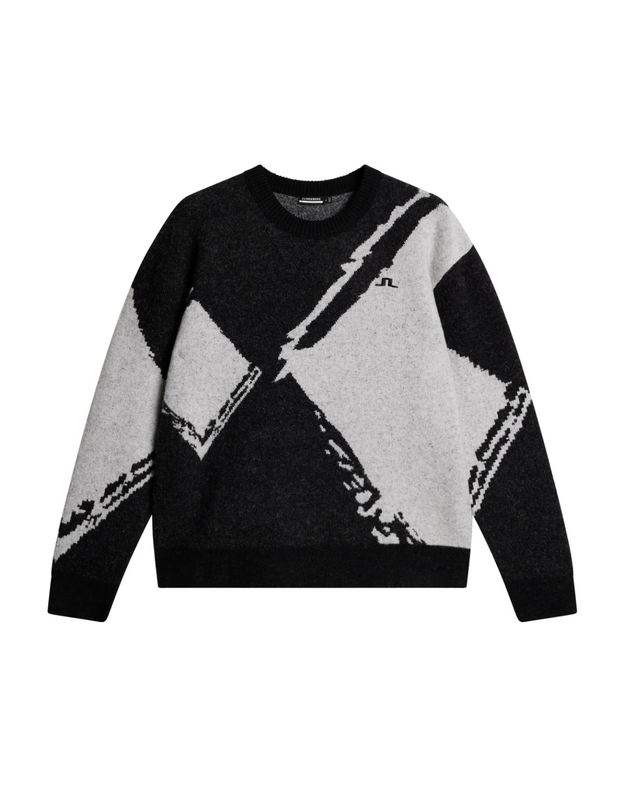 J.Lindeberg Men Jaxton Knitted Sweater - Black - Alpingaraget