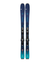 Dynastar M-CROSS 82 Women damallmountainskidor med bindningar i en blå design med moderna mönstermotiv.
