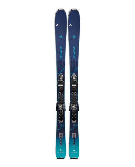 Dynastar M-CROSS 82 Women damallmountainskidor med bindningar i en blå design med moderna mönstermotiv.