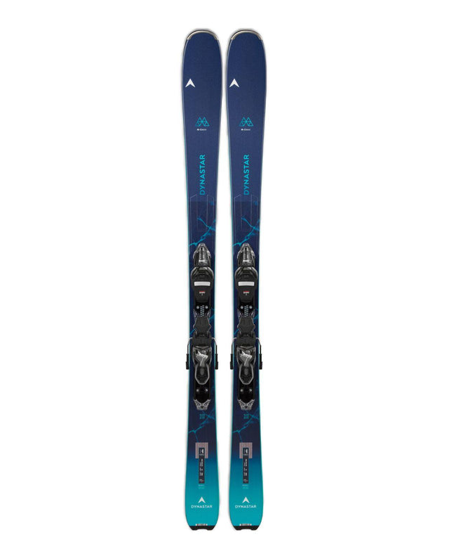 Dynastar M-CROSS 82 Women damallmountainskidor med bindningar i en blå design med moderna mönstermotiv.