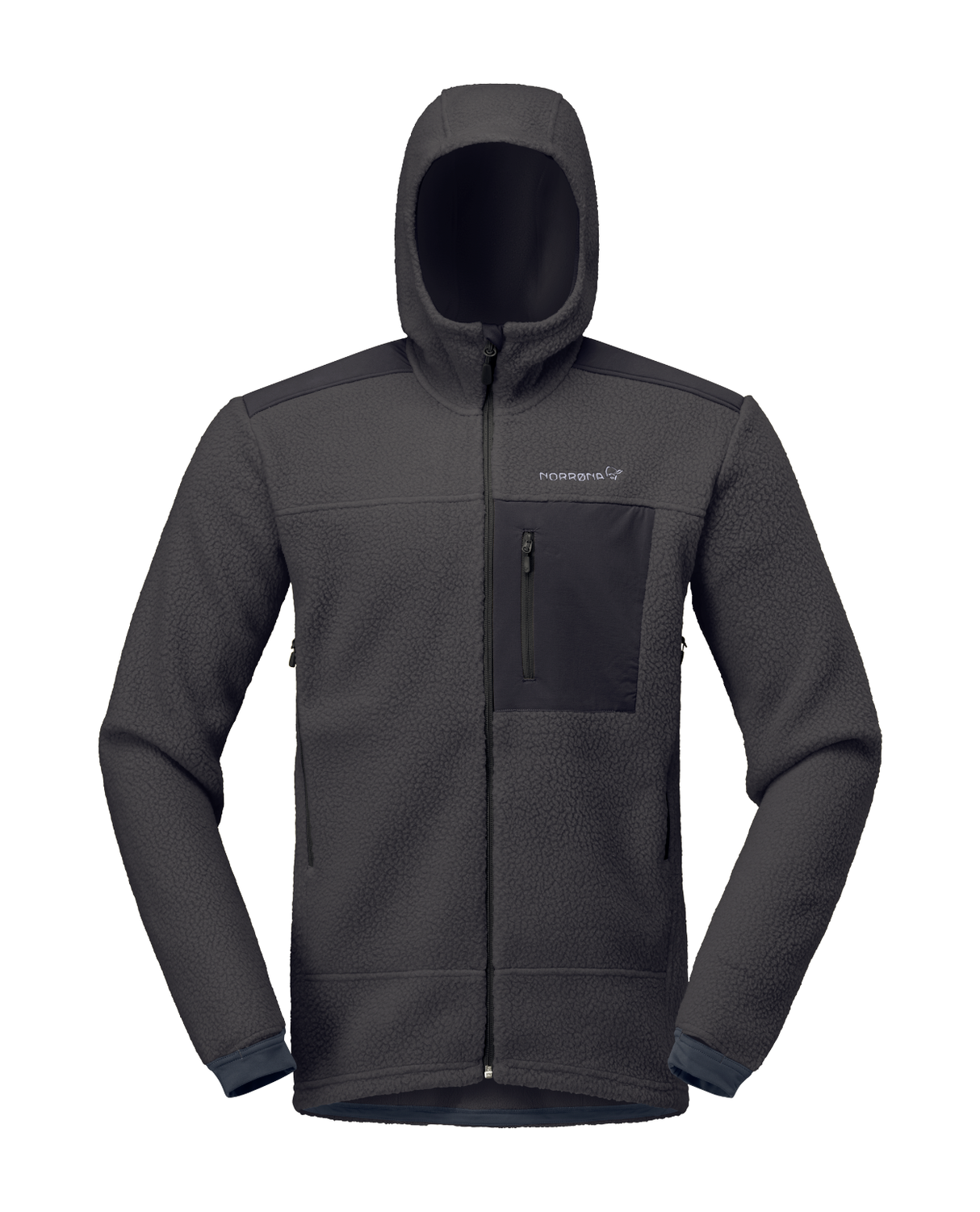 Norröna Men trollveggen warm3 Zip Hood - Phantom - Alpingaraget
