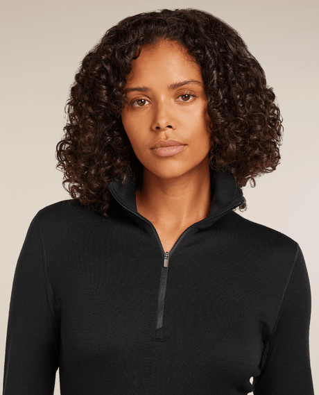 Icebreaker Women 260 Tech Long Sleeve Half Zip - Black - Underställ - Alpingaraget