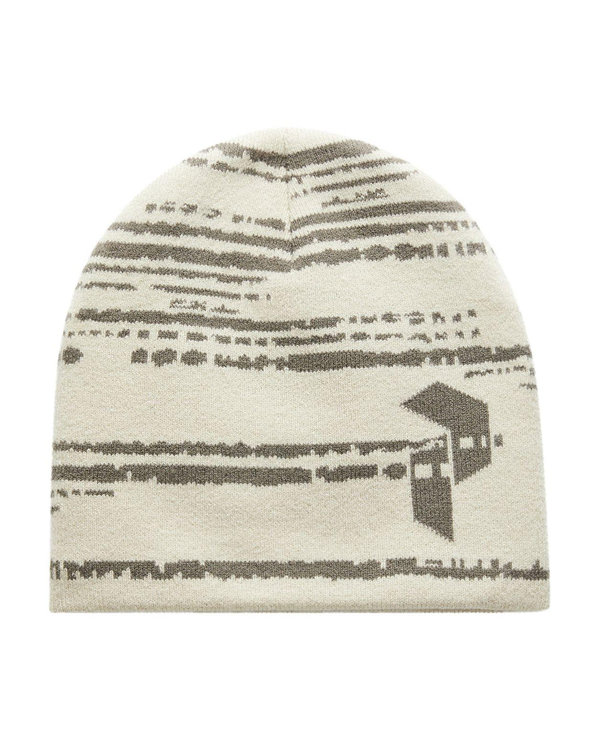 Peak Performance Artwork Hat - Sand Fog/Terrain Tan beige mössa med mönster för skidåkare.
