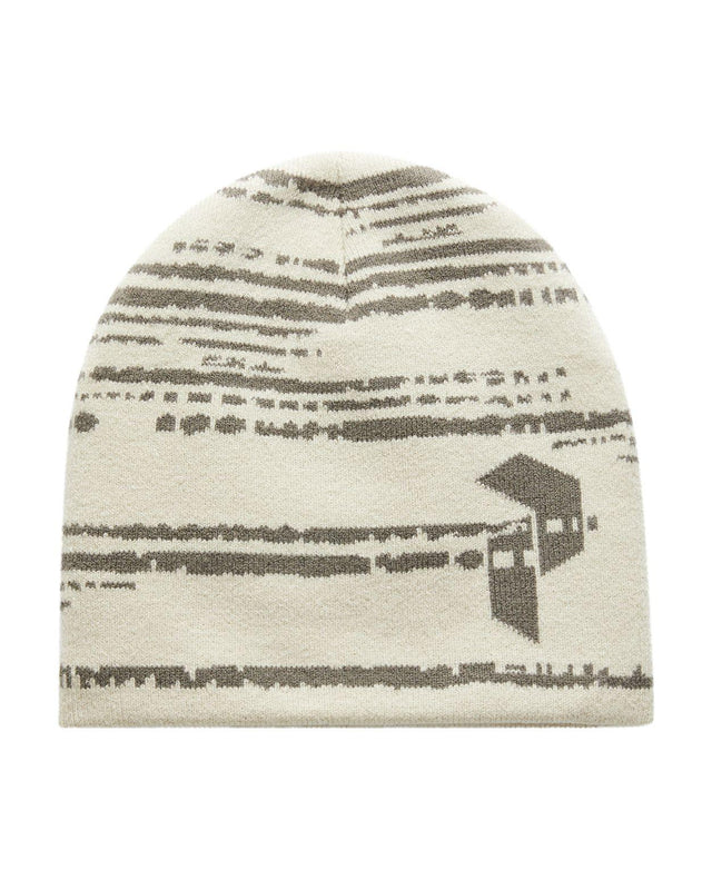 Peak Performance Artwork Hat - Sand Fog/Terrain Tan beige mössa med mönster för skidåkare.