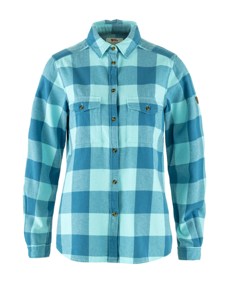 Fjällräven Övik Heavy Flannel Shirt Women - Dawn Blue-Breeze Blue - Alpingaraget