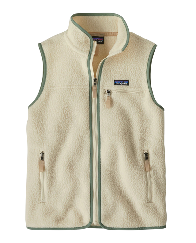 Patagonia Women Retro Pile Vest - Natural w/Ellwood Green - Alpingaraget