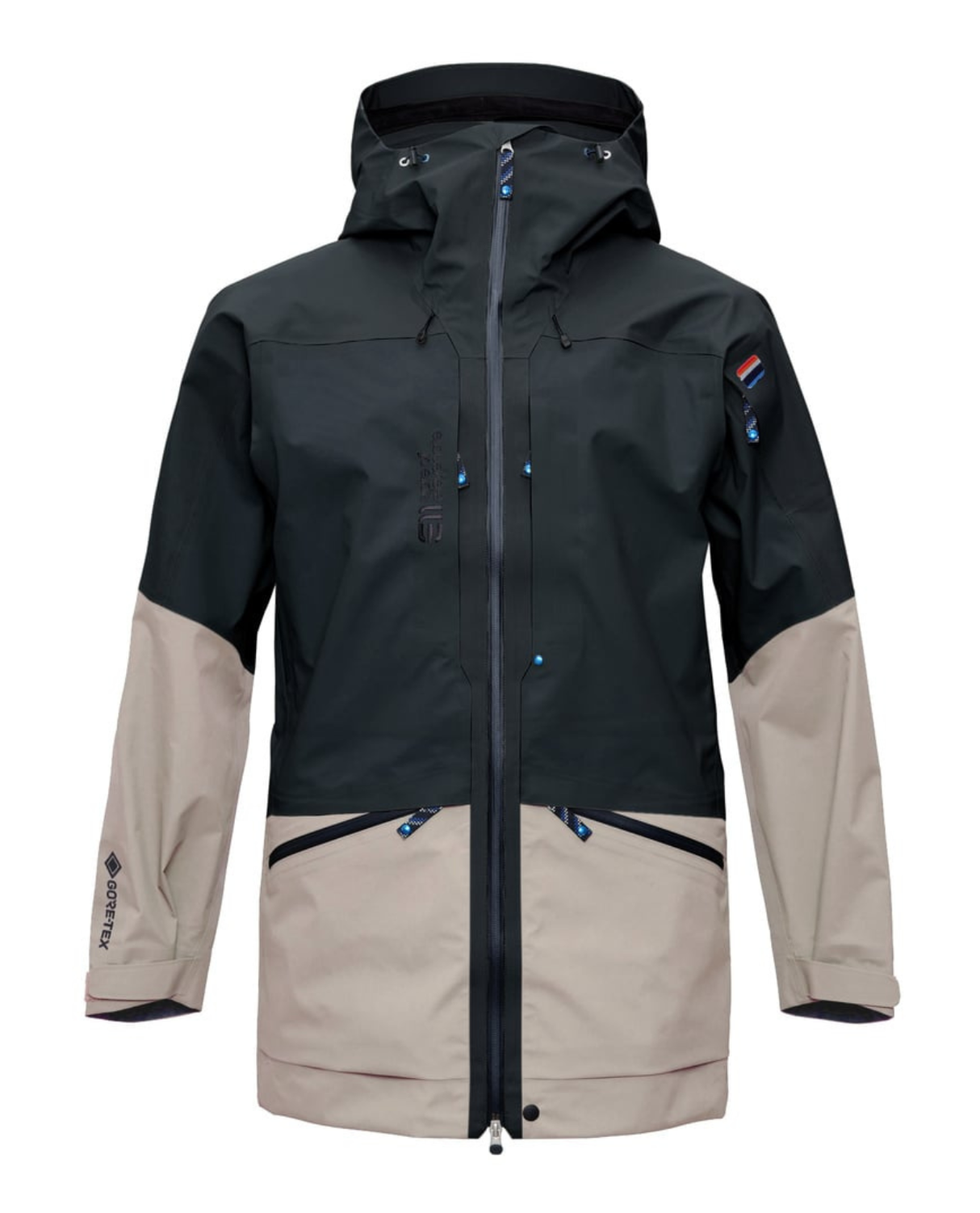 Elevenate Mens Pure 100 Jacket - Dark Ink Ginger Beige - Alpingaraget