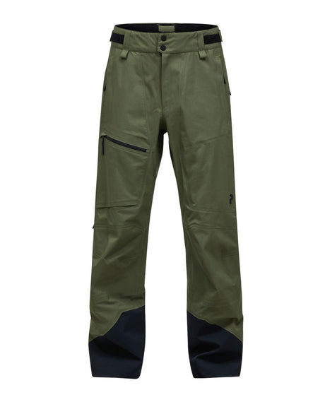 Peak Performance Alpine Gore-Tex 3L Pants Men - Pine Needle skidbyxor för herr i grönt med svarta förstärkningar och Gore-Tex.