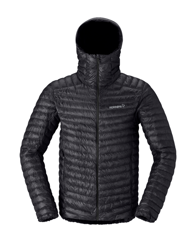 Norröna Men trollveggen down800 super light Hood - Caviar Black - Alpingaraget