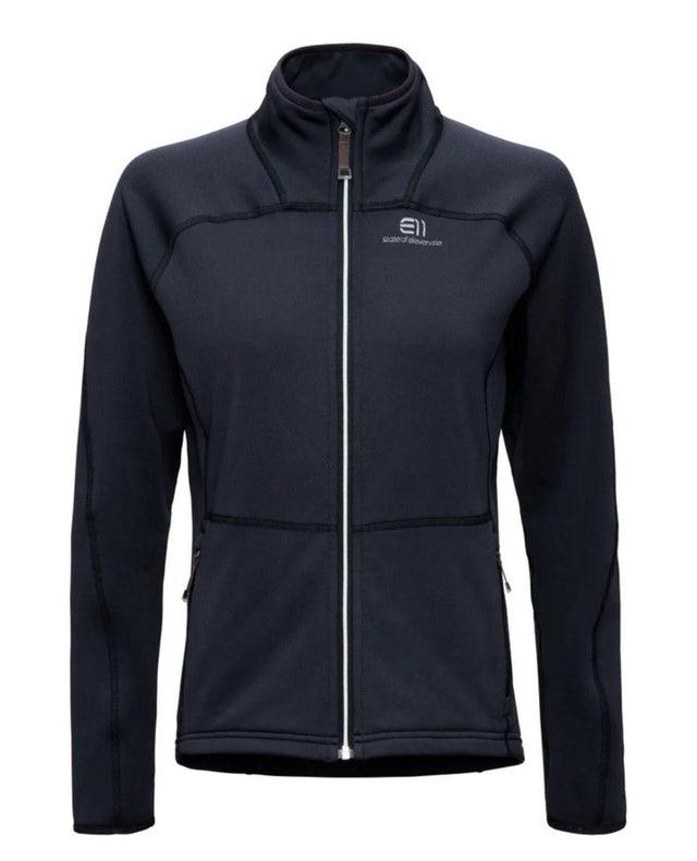 Elevenate Skiers Fleece Zip dam i mörkblå färg med dragkedja och hög krage.