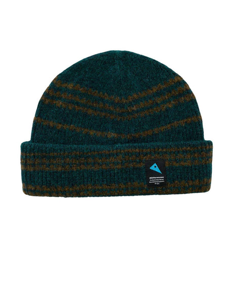 Klättermusen Runa Bandr Beanie i grön färg med mönstrade detaljer för skidåkning och vardag.