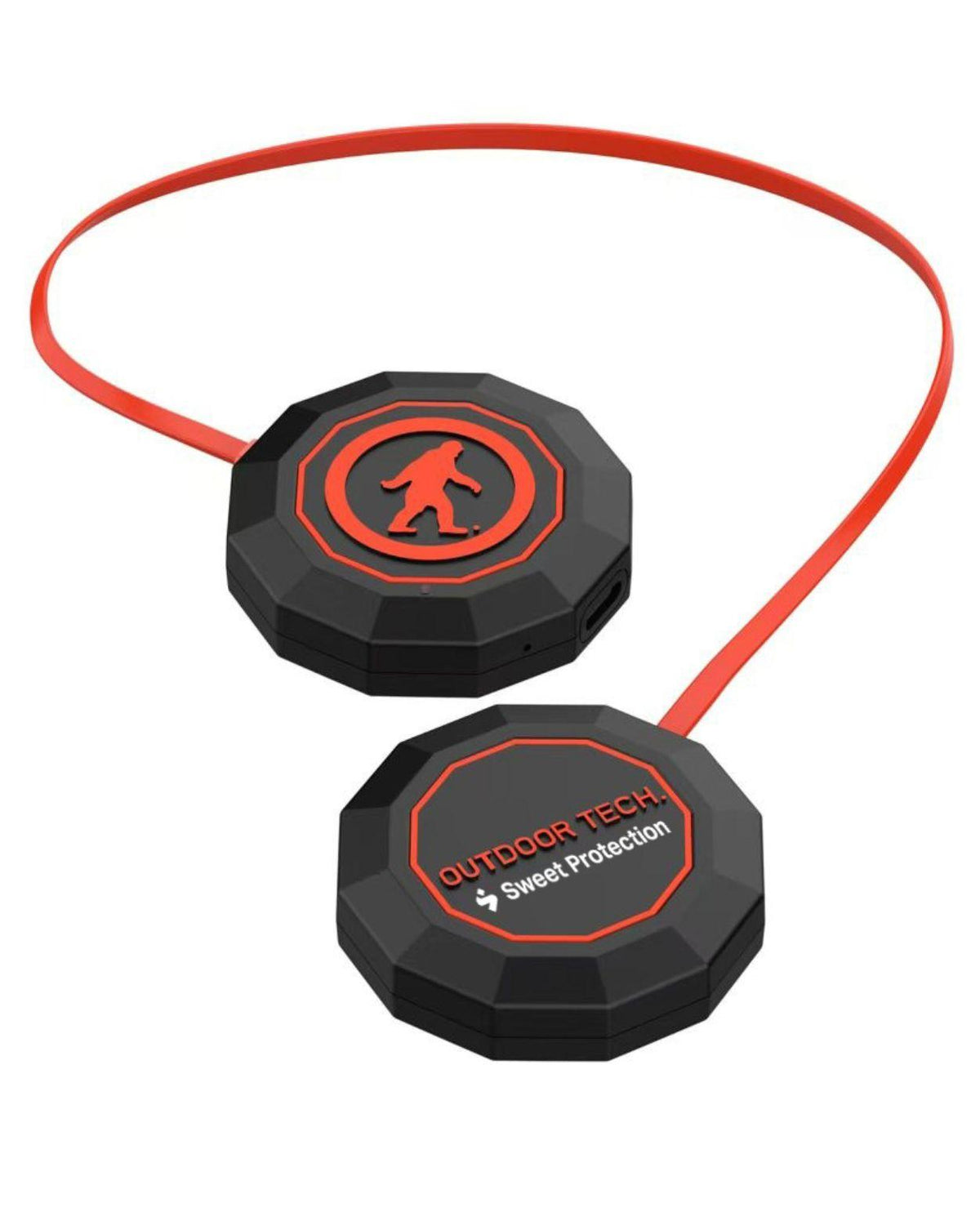 Svarta Sweet Protection Audio Chips XV hörlurar för skidhjälm med röd anslutningskabel.