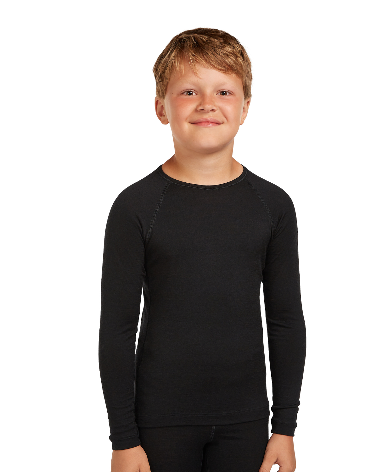 Icebreaker Kids’ Merino 200 Oasis Long Sleeve Crewe - Black - Alpingaraget