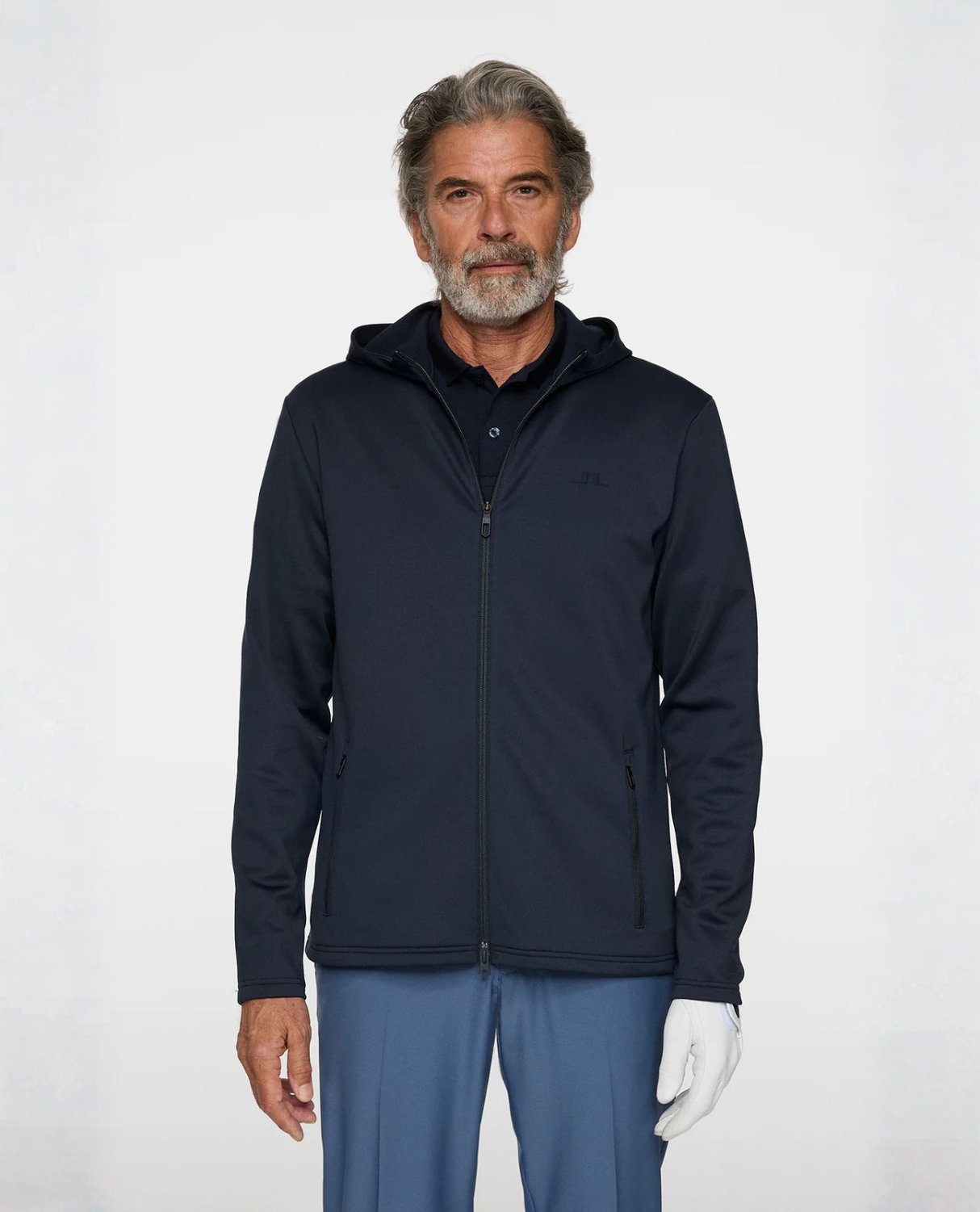 J.Lindeberg Men Aerial Full Zip Hood - JL Navy - Alpingaraget