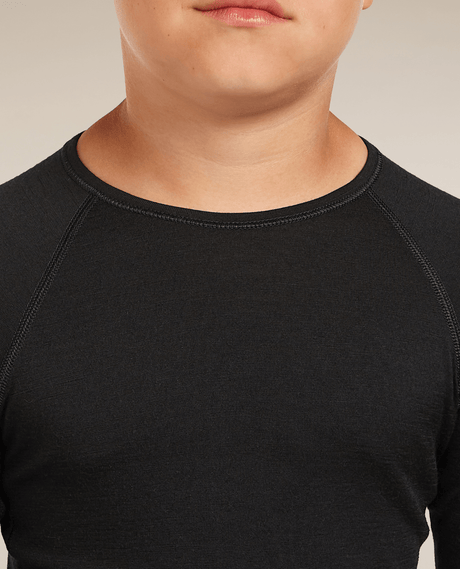 Icebreaker Kids’ Merino 200 Oasis Long Sleeve Crewe - Black - Underställ - Alpingaraget