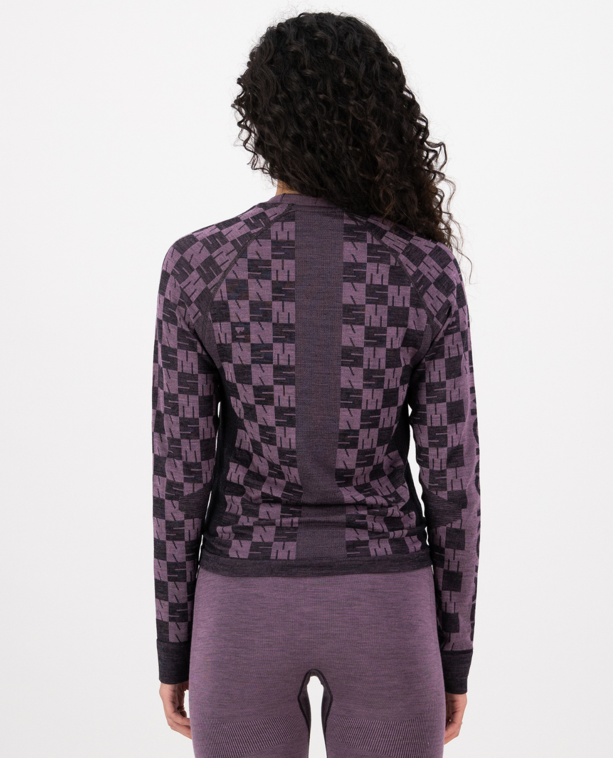 Mons Royale Womens Ascender Merino Seamless Long Sleeve - Mauve / Black