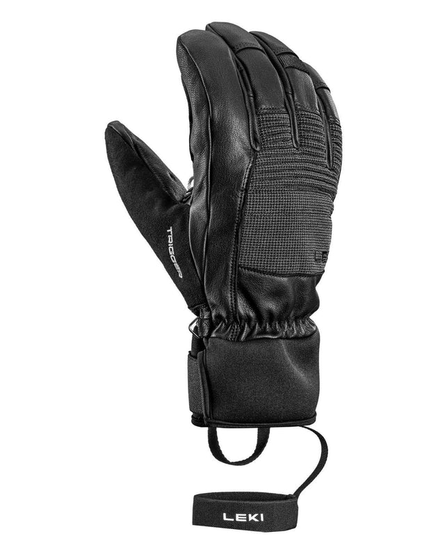 Leki Tyton TR svarta racinghandskar i läder och textil med integrerat Trigger-system för alpina tävlingsåkare.