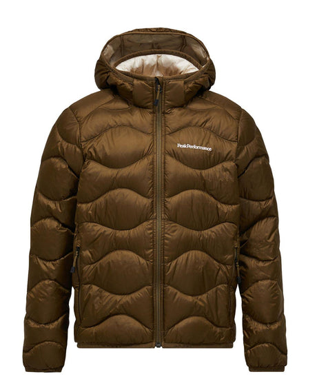 Peak Performance Helium Down Hood Jacket Junior - Meadow Moss/Sand Fog