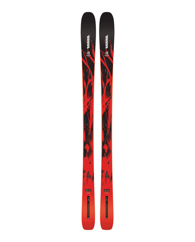 K2 Mindbender 88 Women damer skidor i rött och svart mönster för all mountain.