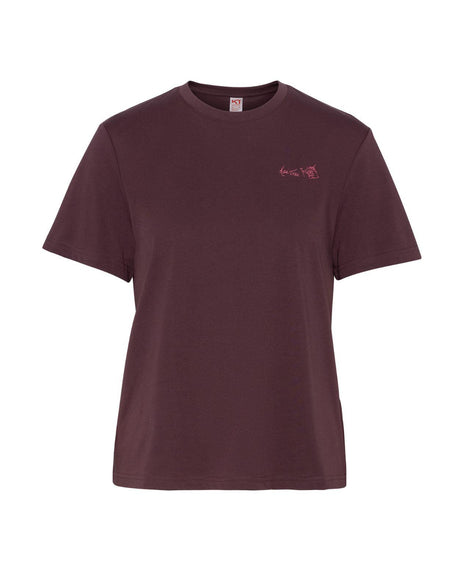 Kari Traa KT Graphic Tee i färgen Cocoa Powder, en brun t-shirt för dam med avslappnad passform och tryck.