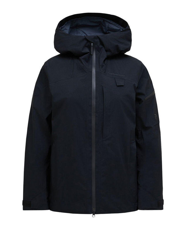 Peak Performance Alpine Gore-Tex Insulated Jacket Women i svart färg, framifrån.