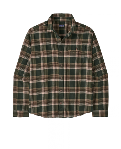 Patagonia L/S LW Fjord Flannel Shirt Men - Cozy Cabin: Treeline Green Grön