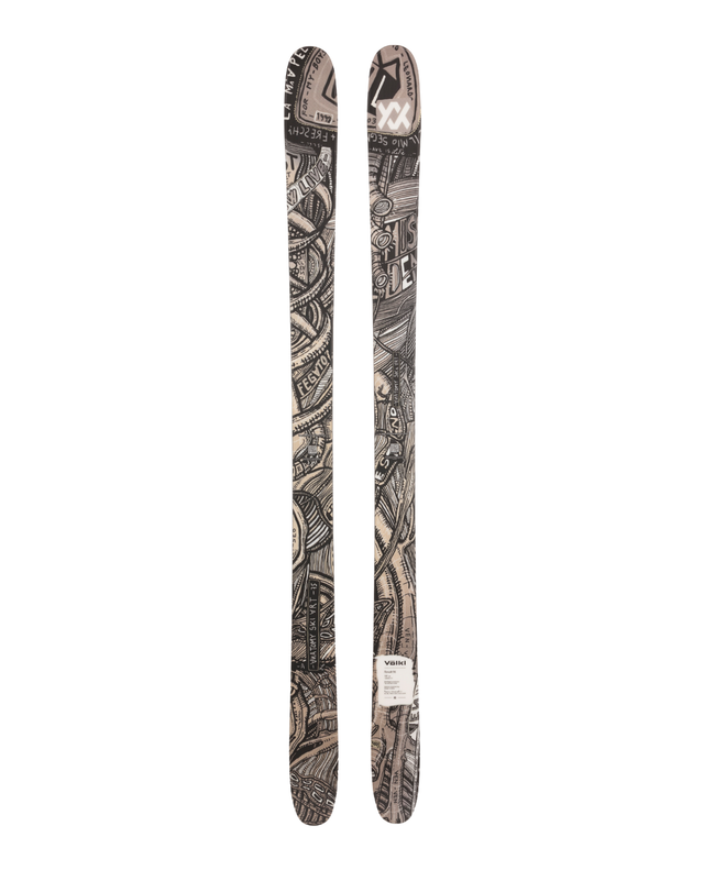 Völkl Revolt 96 26/27 parkskidor med unik mönstrad grafik och twin tip-design för kreativ skidåkning.