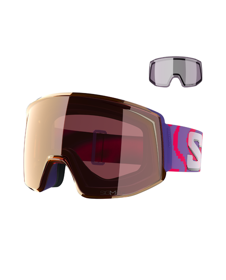 Salomon Skarn Prime Sigma skidglasögon i lila design med spegellins.