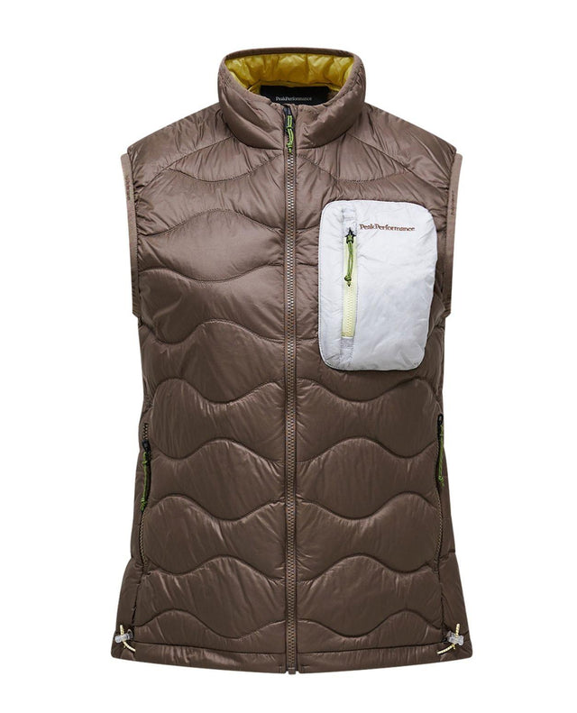 Peak Performance Helium Utility Down Vest Women - Terrain Tan/Antarctica - Mellanlager - Alpingaraget