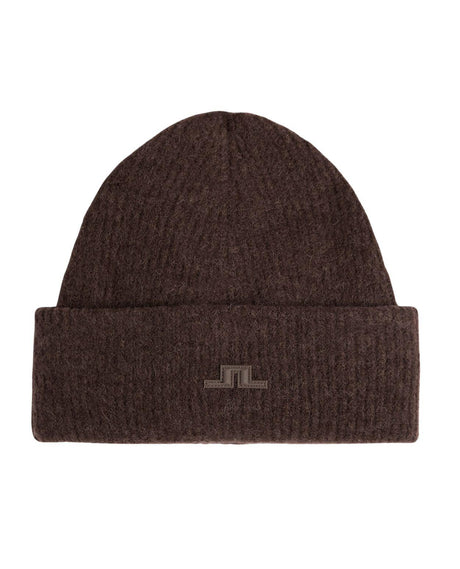 J.Lindeberg Monta Beanie i färgen Seal Brown - Brun mössa för skidåkare och vardag