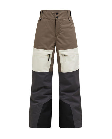 Peak Performance Gravity Insulated Pants Junior - Terrain Tan/Sand Fog skidbyxor för juniorer i bruna nyanser.