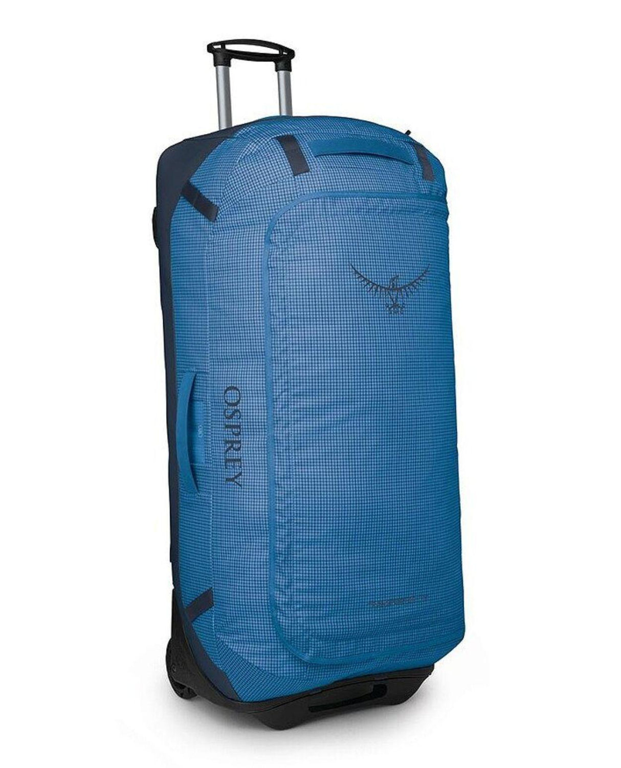 Osprey Transporter Wheeled Duffel 120L i färgen Blue Flame Nocturnal Blue.