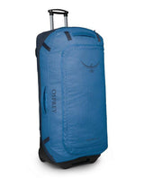 Osprey Transporter Wheeled Duffel 120L i färgen Blue Flame Nocturnal Blue.