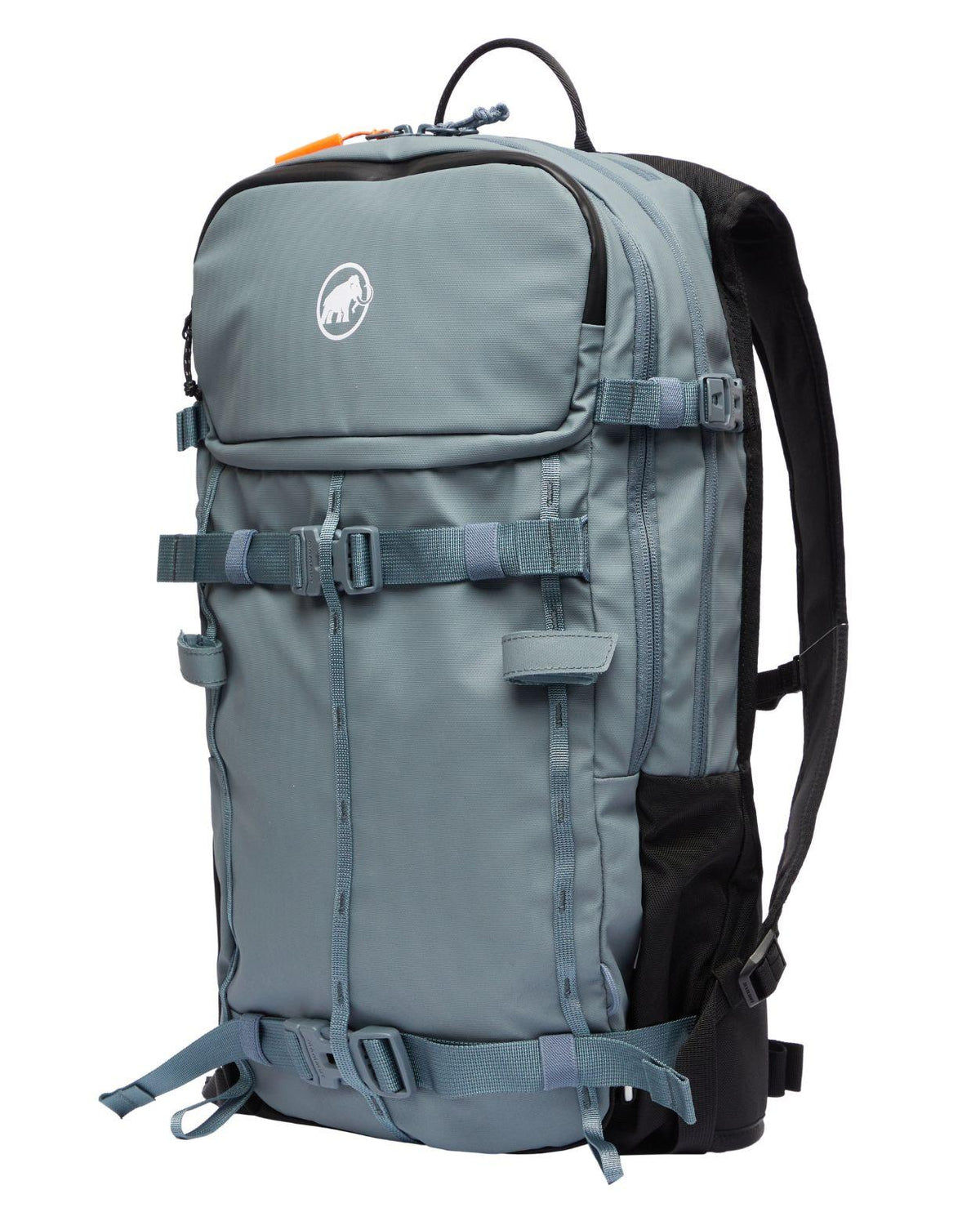 Mammut Nirvana 22 skidryggsäck i gråsvart färg med fästen för skidor och lavinutrustning.