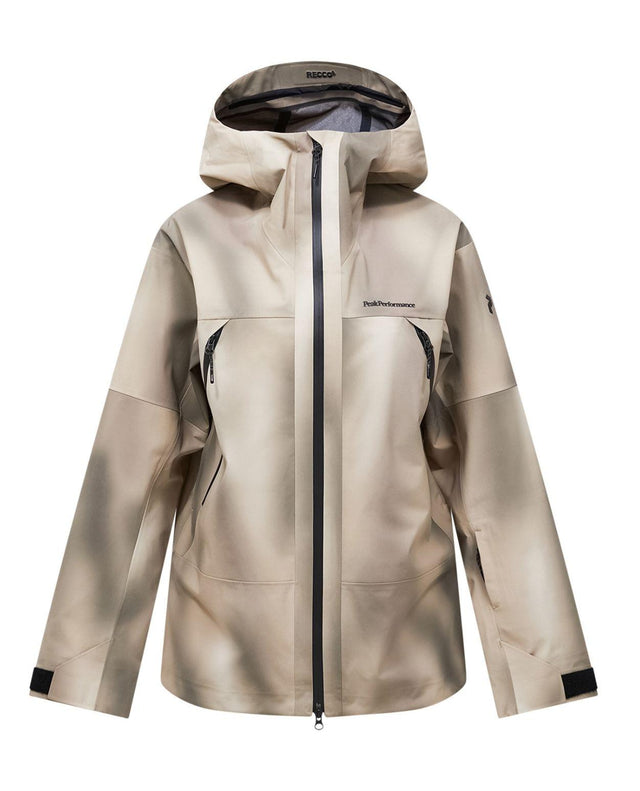 Peak Performance Edge 3L AOP Jacket Women i färgen 336 Beam Fade – En mångsidig dam-skidjacka för alpina äventyr.