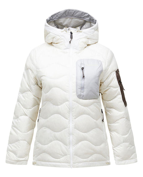 Peak Performance Helium Utility Down Hood Jacket Women i offwhite och antarktisvitt.
