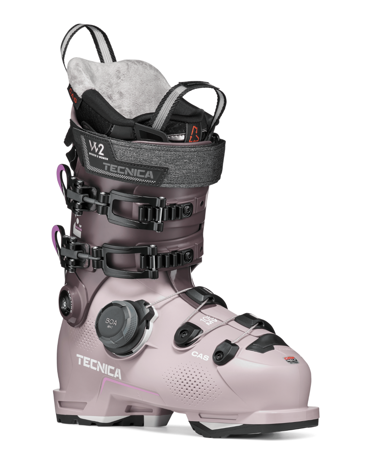Tecnica Mach BOA MV 105 Women brun damns skidpjäxa med BOA-system och bekväm passform.