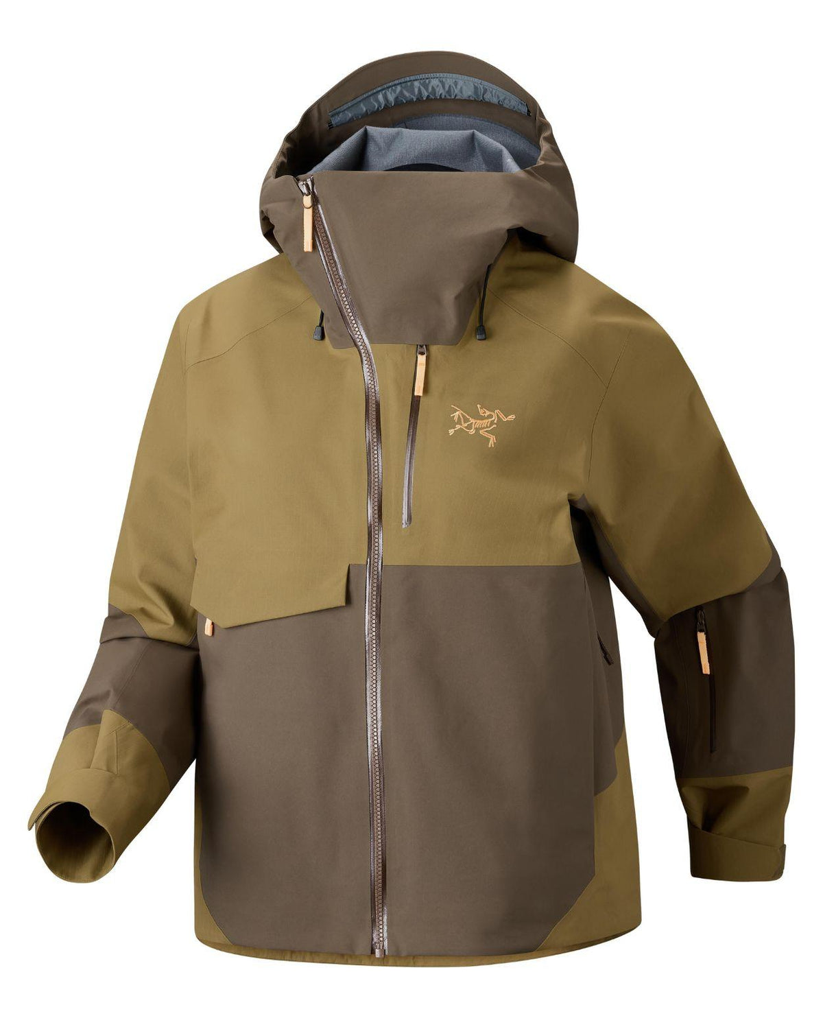 Arc'teryx Sidewinder Jacket Dam - Brun skidjacka med GORE-TEX Pro och asymmetrisk dragkedja för alpina äventyr.