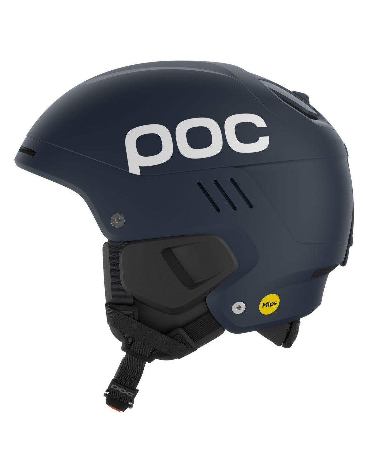 POC Arcus skidhjälm i mörkblå Apatite Navy Matt med Mips och vit POC-logotyp.