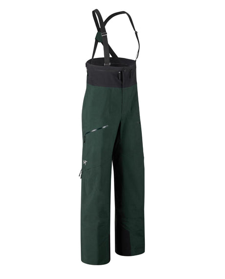Arc'teryx Rush Bib Pant Women i färgen Dark Jade, mörkt gröna skidbyxor med hängslen anpassade för dam.